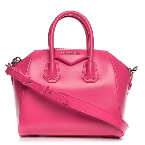 givenchy shiny lord calfskin mini antigona shocking pink